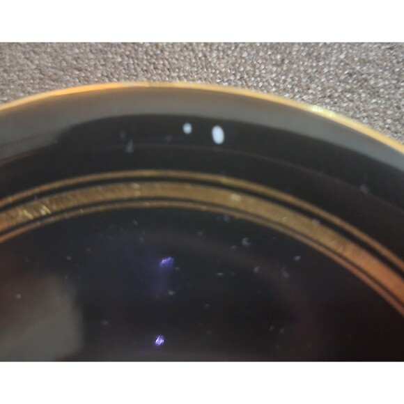 Aynsley England Bone China Tea Cup Saucer Shiny Black Gold stripe 1930s VTG - Picture 9 of 10